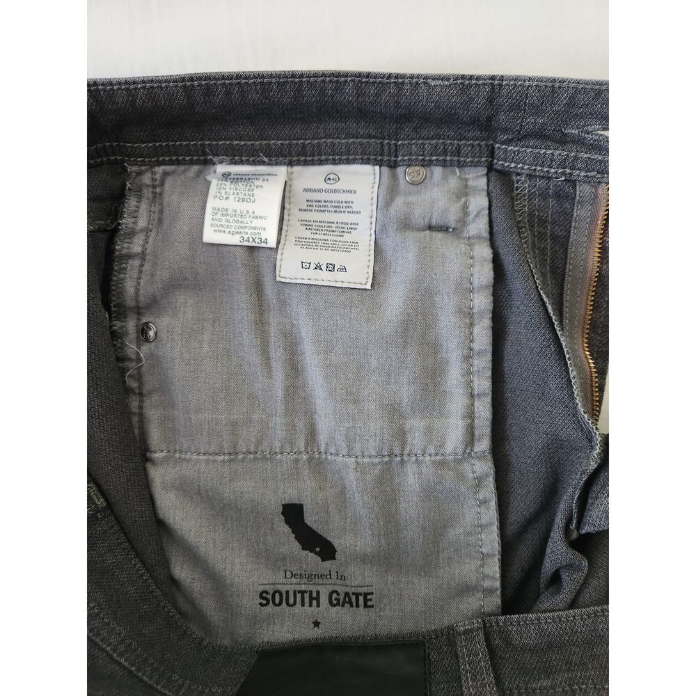 AG Adriano Goldschmied The Everett Slim Straight Jeans Men’s 34x34 Gray Denim - Picture 10 of 11